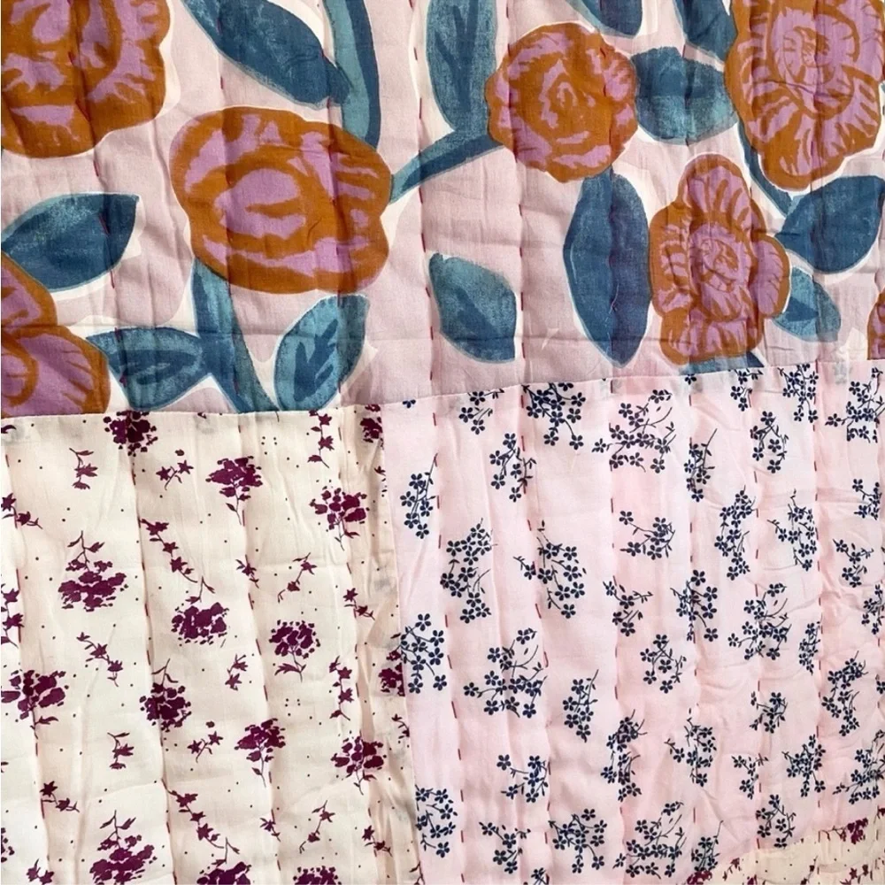 Anthropologie Marvele Patchwork Bed Blanket 60” x 80” NWT